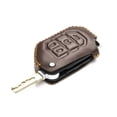 thumbnail image 3 of Vitodeco Genuine Leather Flip Key Fob Case Cover Protector Compatible for Jeep Wrangler, Gladiator (2018 - 2026 Models)(4-Button, Brown), 3 of 5