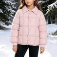 thumbnail image 2 of Wilark Girls Winter Coats Quilted Long Sleeve Collared Loose Fit Casual Fashion Puffer Jacket Pink 4-10, 2 of 8