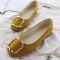 thumbnail image 4 of Miluxas Cloth Flats for Women Round Toe Flats Solid Casual Ballet Flats, Mary Jane Shoes Women Comfortable Dressy office Shoes Yellow 9.5(43), 4 of 6