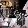 thumbnail image 2 of Byootique Black 4in1 Rolling Makeup Train Case Makeup Artist Cosmetic Organizer, 2 of 11