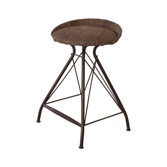Elbridge Swivel Seat Genuine Leather Counter Stool in Bourbon Brown