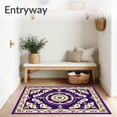 thumbnail image 3 of ODIKA 6'x9' Machine Washable Non-Slip Area Rug, Gradient Medallion with Flowing Transitions & Ornate Central Motifs High Traffic Rug with Pad, Purple, 657805, 3 of 8