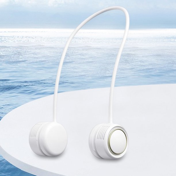 Ventilador de cuello portátil Mute 1600mAh Ventilador inalámbrico Plegable para deportes al aire libre (Blanco)