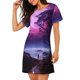 thumbnail image 2 of Balery Purple Moon Tree Night Sky Camisón de manga corta con cuello redondo para mujer, cómodo y elegante., 2 of 6