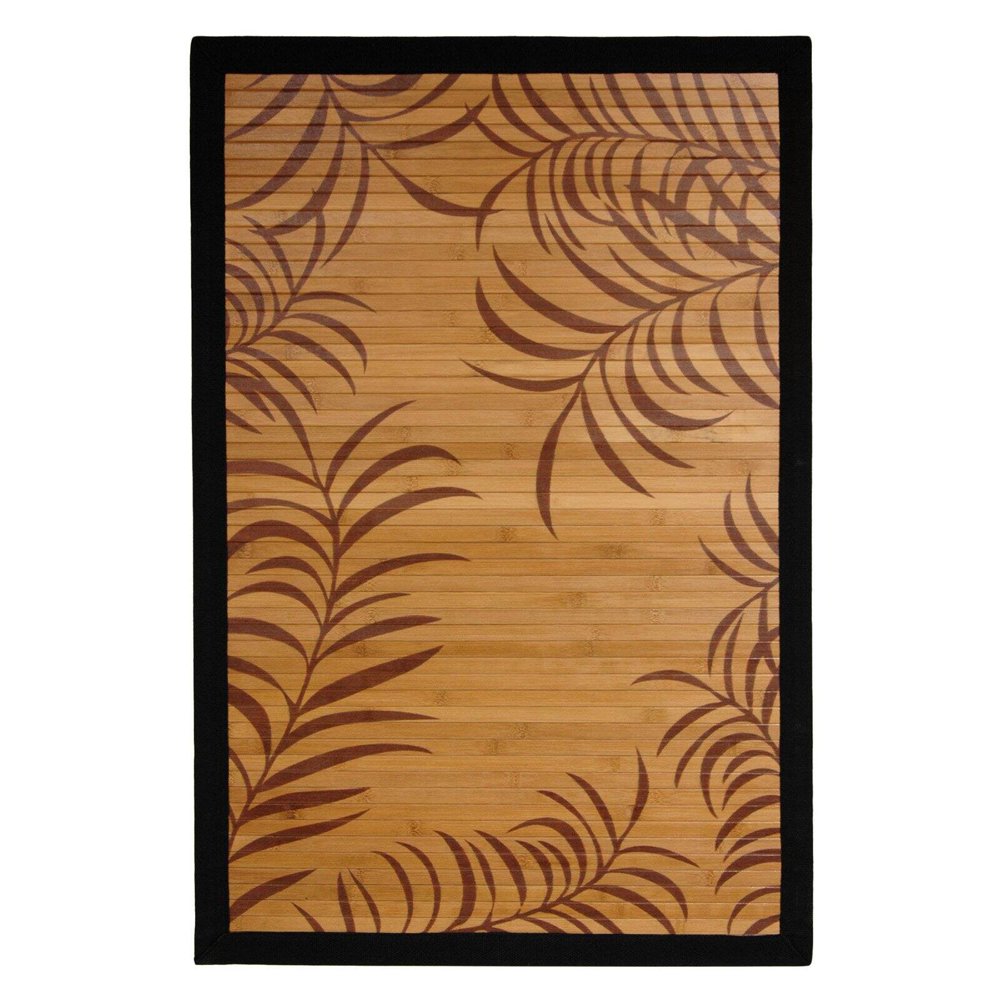 Oriental Furniture Bamboo Rug, Tropical Leaf, 5x8. indoor rug, living