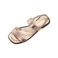 thumbnail image 3 of Sandals for Women Versatile Flat Heel Square Toe Elastic Straps Slip-on Slippers Summer Beach Walking Comfortable Lightweight Shoes, 3 of 10