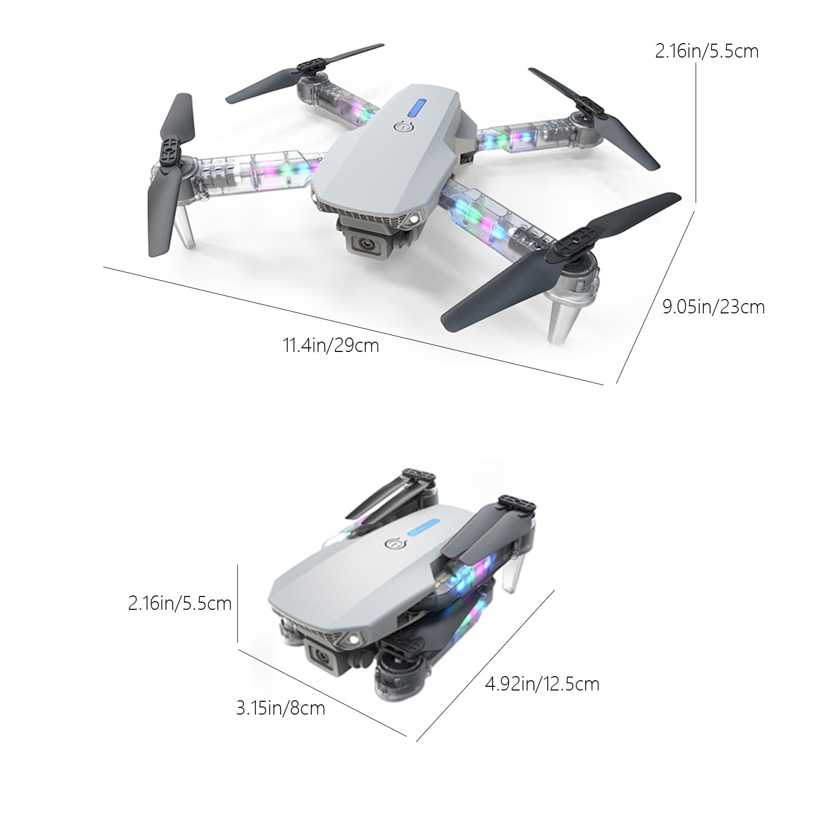 Drone with Camera for Beginners and Kids, Foldable RC Quadcopter with Dual HD Cameras, WiFi FPV Live Video, Altitude Hold
