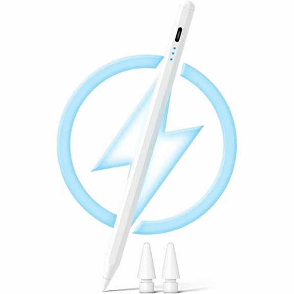 can Compatible with iPad Pencil 2nd Generation Apple iPad 6/7/8/9/10th,iPad Pro 11"/12.9",iPad Air 3/4,iPad mini 5/6,Stylus Pen for iPad,2X Fast Charge Tilt Sensitivity Palm Rejection-White