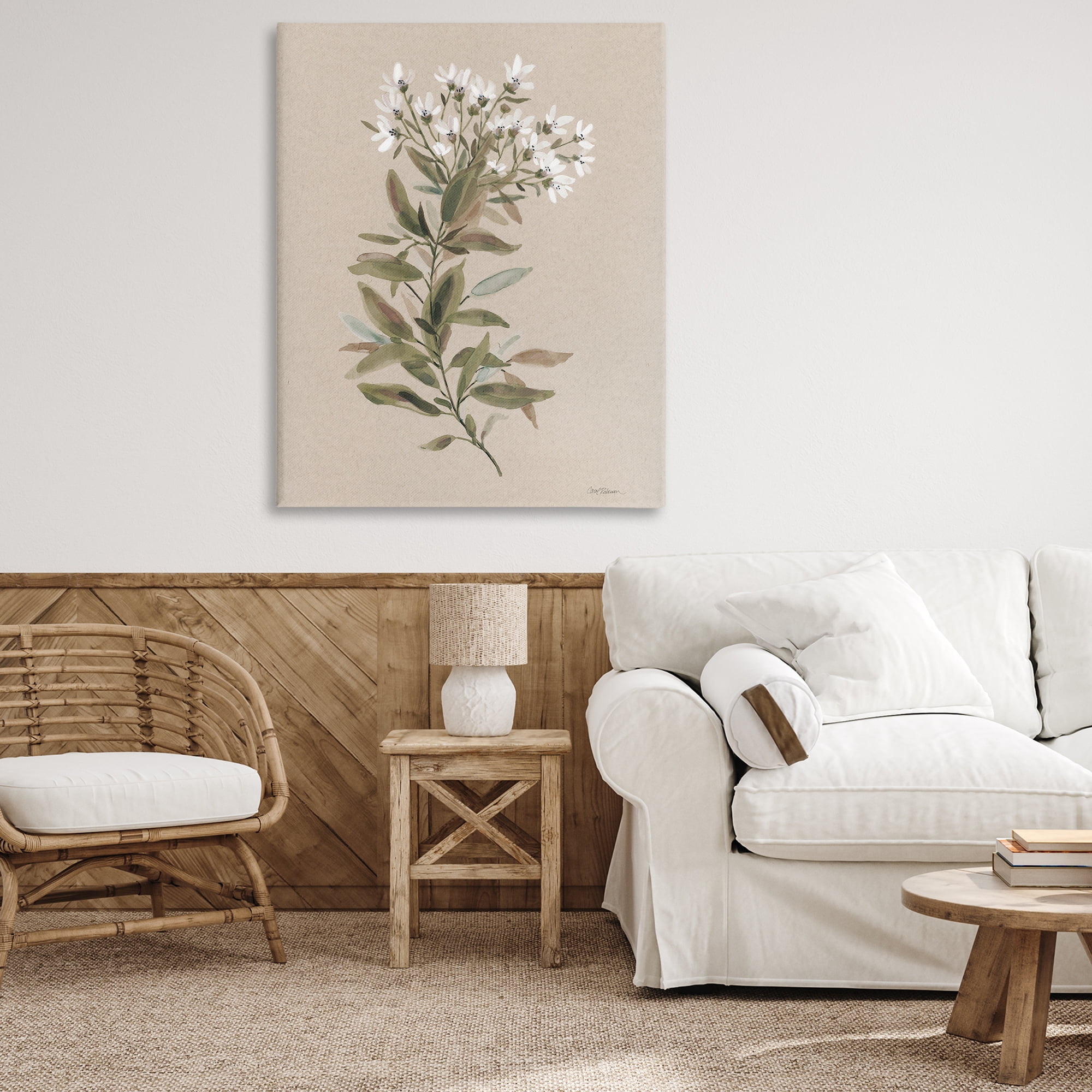 Stupell Industries Watercolor Wildflower Sprig Botanical & Floral Painting Gallery Wrapped Canvas Art Print Wall Art, 36 x 48