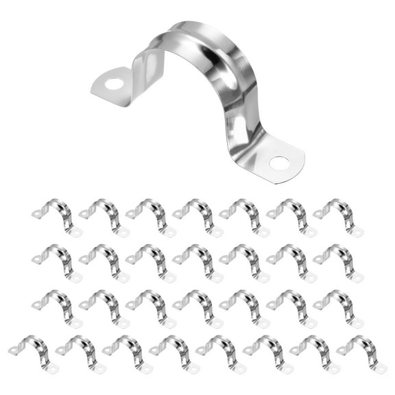 Uxcell 30pcs 1 3/8-Inch 35mm Conduit Clamps M35 U Tube Pipe Clamp Stainless Steel Rigid Pipe Strap Bracket