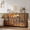 Brown, variant on EnHomee White Dresser TV Stand with 8 Fabric Drawers Dressers for Bedroom with LED Lights