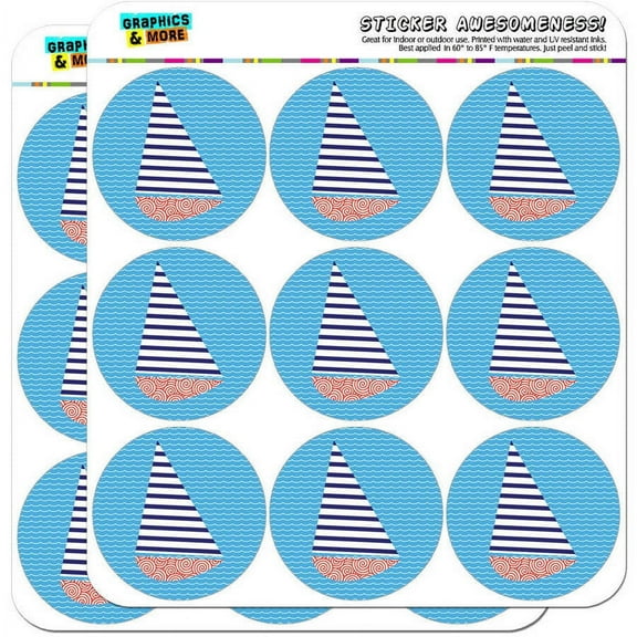 Sailboat Nautical Theme Wedding Bon Voyage 18 2" Planner Calendar Scrapbooking Crafting Stickers