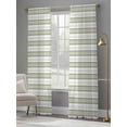 thumbnail image 5 of Boho Sage Green Stripe Semi Sheer Curtains 96 Inch Length 2 Panels Set,Abstract Geometric White Minimalist Sheer Kitchen Curtain Privacy Voile Window Curtain for Living Room Bedroom Rod Pocket Drapes, 5 of 7