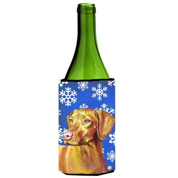 Vizsla Winter Snowflakes Holiday Wine bottle sleeve Hugger - 24 oz.
