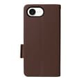 thumbnail image 3 of for iPhone 16e Wallet Case, Lychee Pattern PU Leather Purse Cover with Card Holder, Flip Kickstand, Magnetic Clasp, Full Body Shockproof Silicone Inner Shell Protective Phone Case, Brown, 3 of 9