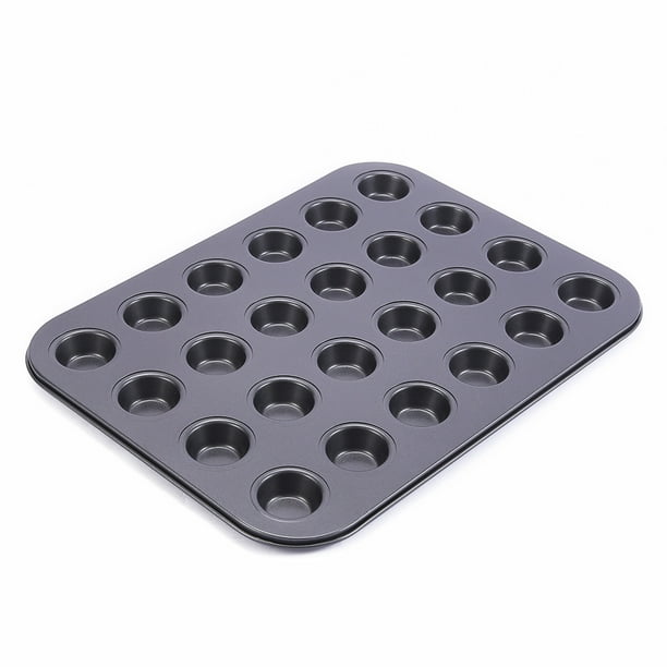 Molde de acero al carbono antiadherente espesado para pasteles, utensilios multifuncionales para hornear, bandeja para hornear de 6, 12 y 24 agujeros