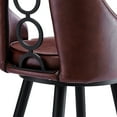 thumbnail image 6 of Ruby Contemporary 26" Counter Height Barstool in Black Powder Coated Finish and Vintage Coffee Faux Leather, 6 of 8