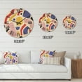 thumbnail image 4 of Designart 'Organic and Elements In Pink Yellow and Red' Modern Wood Wall Clock, 4 of 5