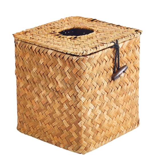 Tissue Box Square Tissue Holder Seagrass Tissue Box Cover Woven Tissue Box Holder Rattan Tissue Holders for Bathrooms