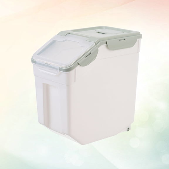 TABLZONE Green Dog Food Storage Container with Lock Latch, PP Plastic, Airtight Dry , 1 Set