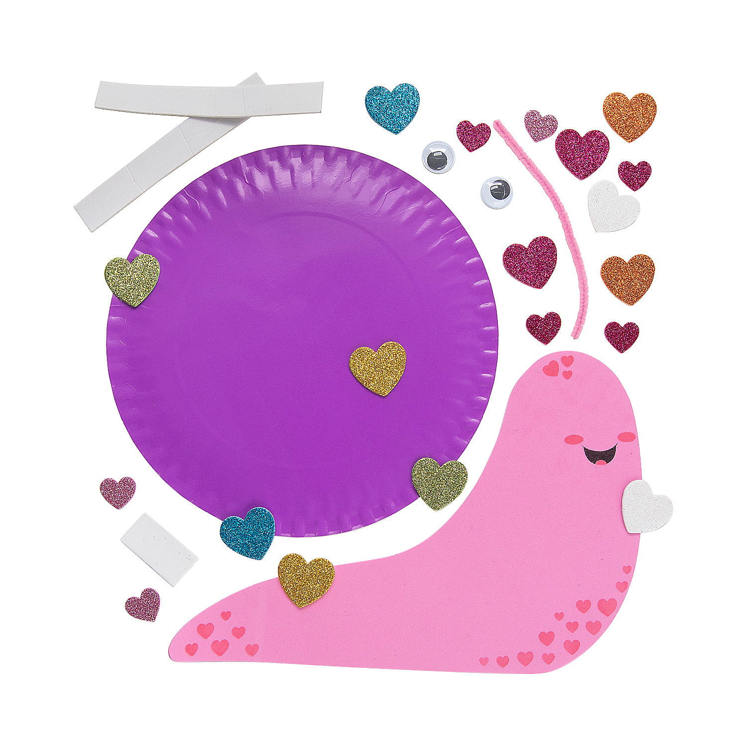 Glued to My Crafts - Craft Foam Heart Valentine Snails – Kid Craft