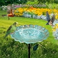 thumbnail image 6 of Bird Bath for Outside, Metal Birdbath Freestanding Bird Bath & Birdfeeder with 3-Pronged Base, Using for Outdoors Garden Patio Yard, Green, 6 of 9