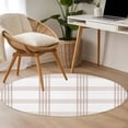 thumbnail image 6 of Brown Buffalo Plaid Round Rug 3ft Washable Circle Entryway Rugs Non Slip Farmhouse Checkered Watercolor Area Rug Indoor Floor Carpet for Bedroom Kitchen Living Room Home Office Dining Room Nursery, 6 of 9