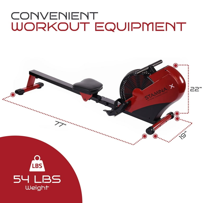 Stamina ATS Air Exercise Rowers 1401, Black and Red