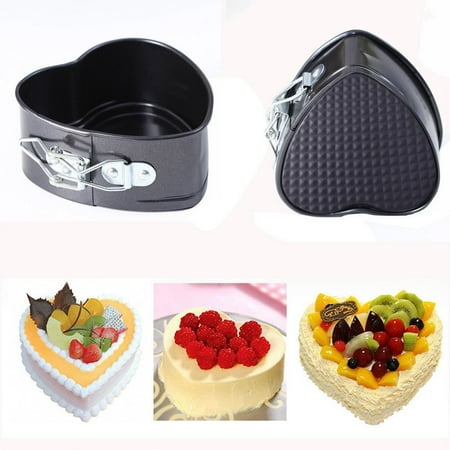 

YANXIAO Heart-Shaped Cake Tin Non Stick Spring Form Loose Base Baking Pan Tray Black 2023 One Size - Home Gift