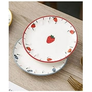 Set of 6 Ceramic Dessert Plates, Cake Plates, Nut Plates, Appetizer Plates, Snack Plates, Tea Party Serving Small Plates for Dessert Ice Cream Pie, 6 Inch, Fruit Pattern