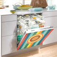 thumbnail image 2 of Yayeee Magnetic Dishwasher Cover for The Front Decoration Home Kitchen Machine Sticker Protector, Colorful Stripes, 2 of 6