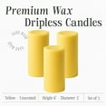 thumbnail image 2 of NeoMart - 3" x 6" Yellow Pillar Candles (Set of 3) Unscented, Solid Color, Hand Crafted Weddings, Home Decoration, Restaurants, Spa, Church, Holiday Candle Gift, 2 of 10