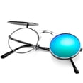 thumbnail image 1 of Gafas de Sol AIEYEZO Redondas con Flip Up para Hombre y Mujer Plata, 1 of 7