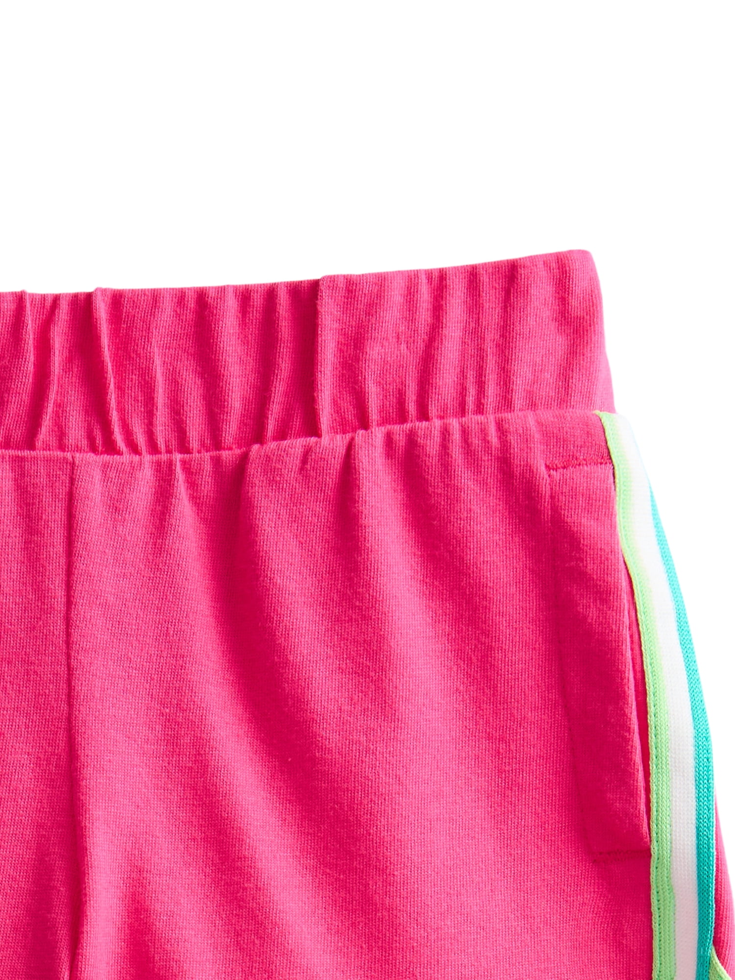 Wonder Nation Girls Dolphin Shorts with Contrast Stripes, Sizes 4-18 & Plus