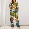 thumbnail image 2 of Logiee Lazy Home Style Guinea Pig Print Womens Pajamas Set,Long Sleeve Sleepwear,Button Down Lounge Set 2 Pieces,Soft Nightwear Pjs Set-Large, 2 of 7