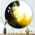 thumbnail image 2 of Designart 'Abstract Of Yellow Meeting Black' Modern Circle Metal Wall Art 29x29 - Disc of 29, 2 of 5