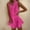 Hot Pink plus size boho mini dress a1, variant on Women Plus Size V Neck Sleeveless Ruffle Boho Mini Dress Casual Flowy Beach Vacation A-Line Sundresses, White M