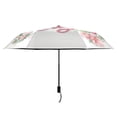thumbnail image 3 of Florals Leaves Happy Mothers Day All Weather Umbrella Triple Folding Parasol 6 Ribs UV Protection Portable, 3 of 8