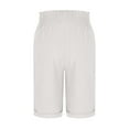 thumbnail image 5 of UAMVSH Bermuda Shorts for Women Soft Summer Casual Pockets Shorts Knee Length Elastic Waist Simple Capri Pants with Cuffed Hem, 5 of 6