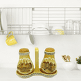 thumbnail image 3 of Oktoberfest Haus Brown Ceramic European Themed Villages House Salt and Pepper Set with a Tray, 3 of 3