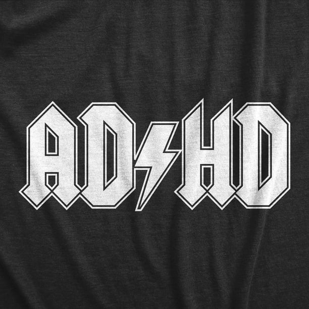 Mens ADHD T Shirt Funny Vintage Graphic 80s Rock Design for Guys