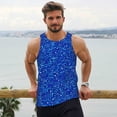 thumbnail image 6 of Pofeuu Blue Circles Mosaic Print Men's Workout Tank Tops Sleeveless Muscle Gym Shirt Quick Dry-3X-Large, 6 of 7