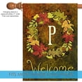 thumbnail image 5 of Toland Home Garden Fall Wreath Monogram P Personalized Fall Flag Double Sided 28x40 Inch, 5 of 5