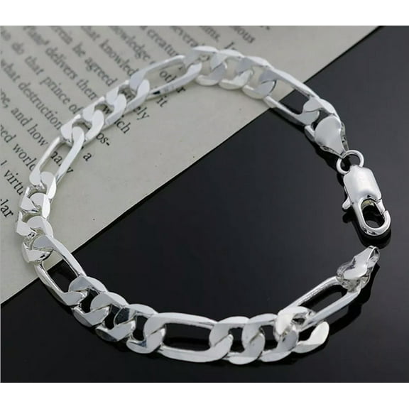 925 Silver Unique Design Figaro Styling Jewelry Fashion Women Bracelet Jewelry
