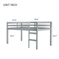thumbnail image 3 of Solid Wood Twin Loft Bed Frame with Storage Space and High guardrail, Platform Bed Frame with Ladder and Strengthened Slats, Low Height Design, No Box Spring Needed, Grey, 3 of 8