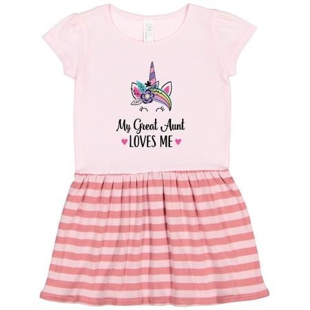 

Inktastic My Great Aunt Loves Me Unicorn Niece Gift Toddler Girl Dress