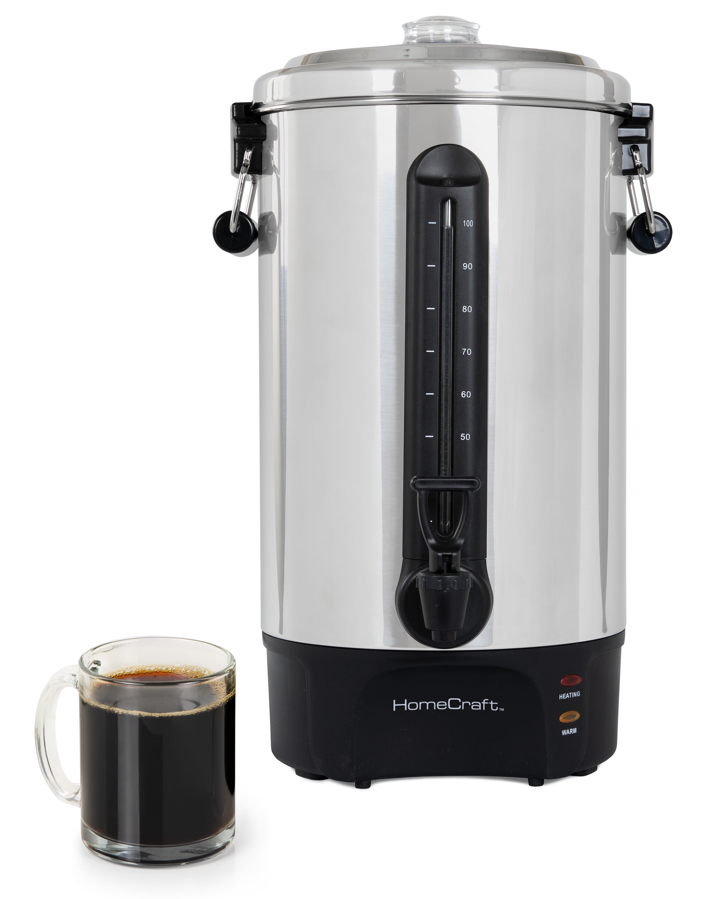 CAZACHEF 100 Cup Commercial Large Coffee Urn Coffee Maker Hot  Water dispenser Auto Temperature Control 1500W Quick Brew Double Wall  Stainless Steel for Gatherings, Catering: Coffee Urns