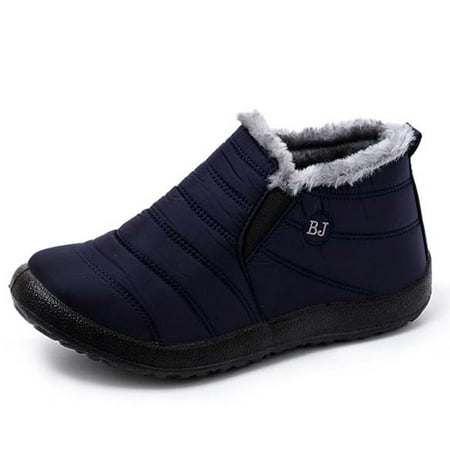 

Adibosy Womens Winter Snow Boots Fur Lined Warm Ankle Boots Slip On Waterproof Outdoor Booties Comfortable Shoes for Women Blue