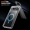 thumbnail image 4 of for Google Pixel 8 Pro Case 6.7" 2023,Tough Clear Protective Shockproof Slim Phone Case [Compatible with Magsafe] [Non-Yellowing] [10 FT  Grade Drop Protection] Clear（Blue）, 4 of 9