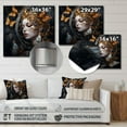thumbnail image 4 of Designart "Woman Adorned with Golden Butterflies I" Woman Butterfly Metal Wall Art Prints, 4 of 5